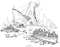 A coloring page of the titanic
